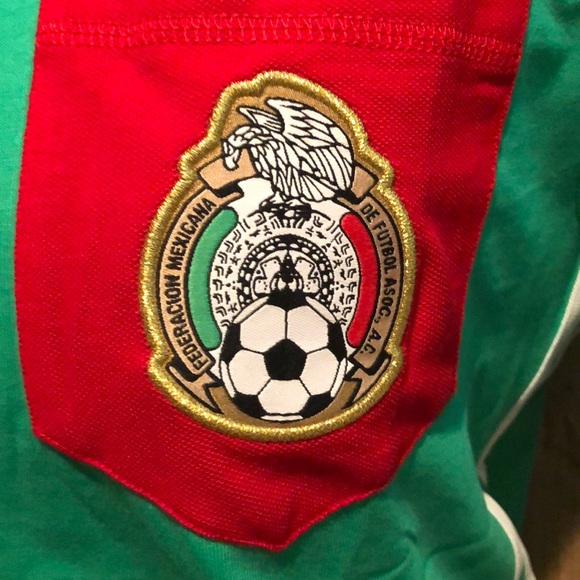 Adidas Men’s Mexican Soccer Association Shirt - Medium - Green w/ Red & White - Picture 4 of 6